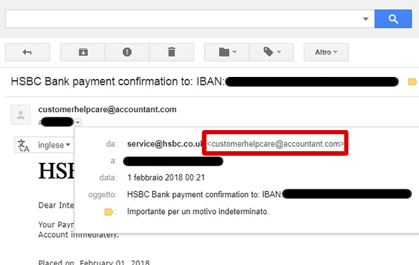 Finta Email della Banca